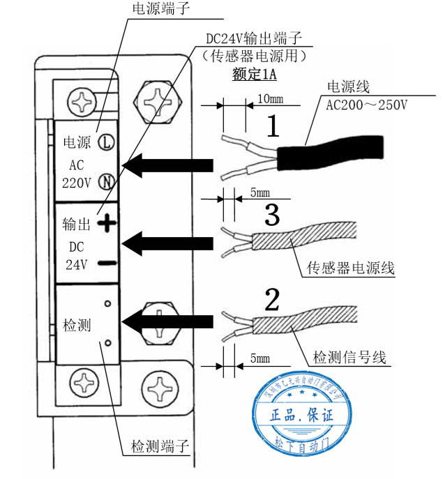 電源線及傳感器的連接